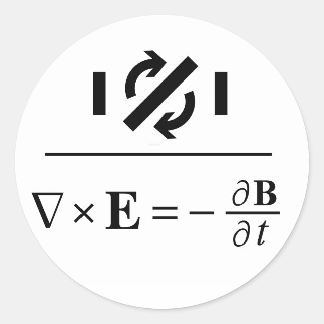 Adesivo Redondo Lei de Faraday (Frente)