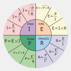 Adesivo Redondo Lei de Ohm