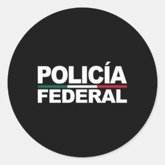 Adesivo Redondo Lei Federal Mexicana da Polícia do México