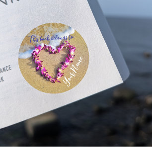 Adesivo Redondo Lei Heart Customizable Book Sticker