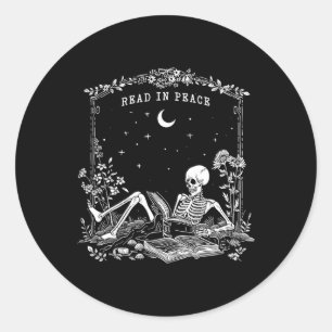 Adesivo Redondo Leia Em Paz O Professor Skeleton Trick Teach