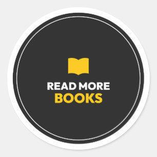 Adesivo Redondo Leia Mais Livros Adorador de Leitura de Livros Ade
