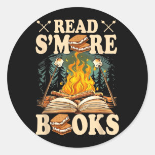 Adesivo Redondo Leia Mais Livros Fogueira Camping Ao Ar Livre