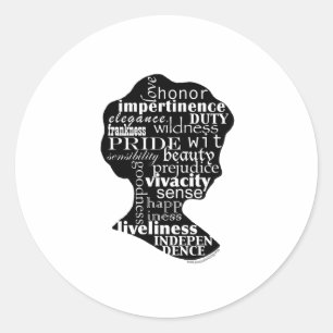 Adesivo Redondo Leia o cameo de Jane Austen