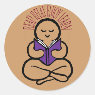 Adesivo Redondo Leia Relaxe Desfrute Saiba