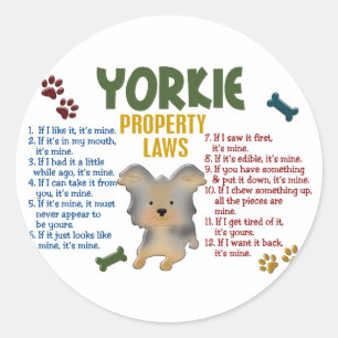 Adesivo Redondo Leis 4 da propriedade de Yorkie