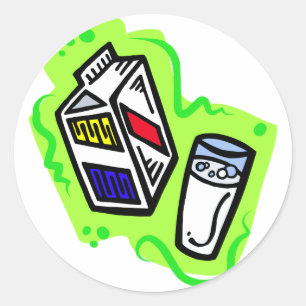 Adesivo Redondo Leite