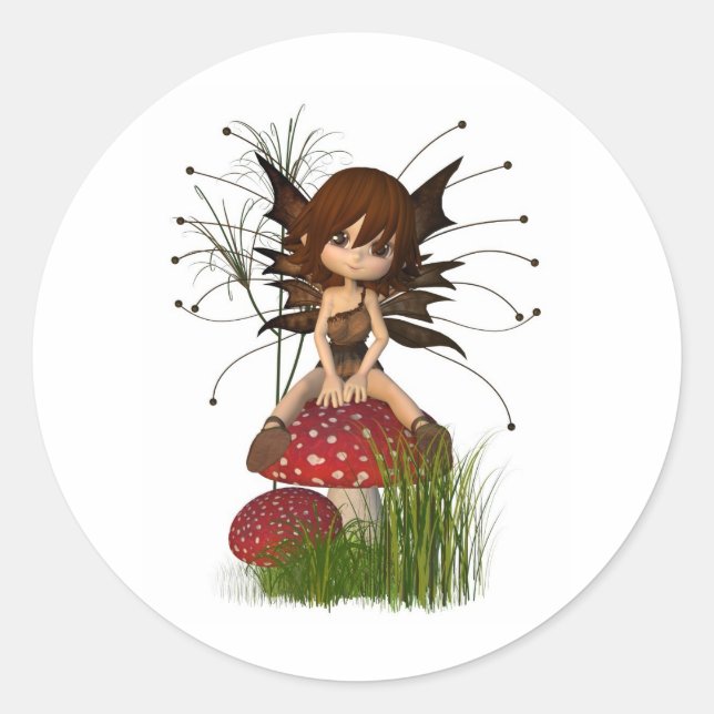 Adesivo Redondo Leite de outono e Toadstool (Frente)