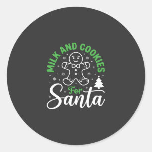 Adesivo Redondo Leite e Biscoitos de Natal para o Papai Noel
