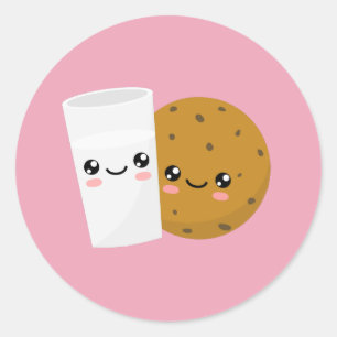 Adesivo Redondo Leite e Cookie