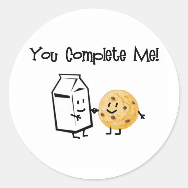 Adesivo Redondo Leite e cookies (Frente)