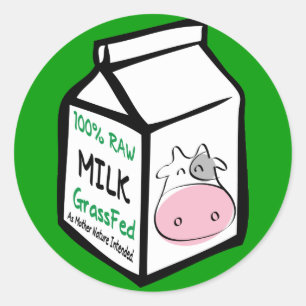 Adesivo Redondo Leite Em Bruto Pavimentos Orgânicos