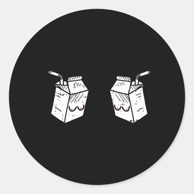 Adesivo Redondo Leite fresco amamentando mãe nova mãe (Frente)