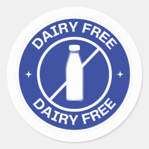 Adesivo Redondo Leite sem leite - Alergia à Comida