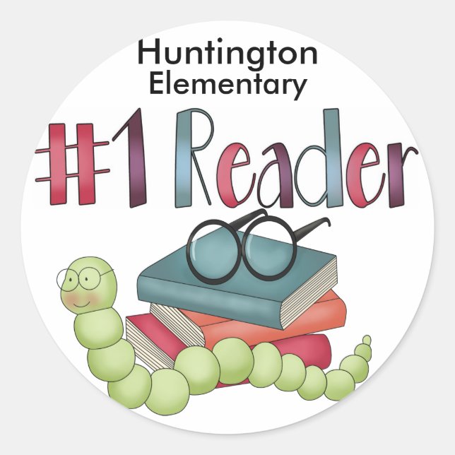 Adesivo Redondo Leitor de estrelas de worm - SRF (Frente)