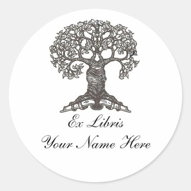 Adesivo Redondo Leitura da Placa de Árvore (Frente)