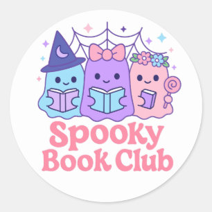 Adesivo Redondo Leitura de Fantasmas do Clube de Livro Spooky