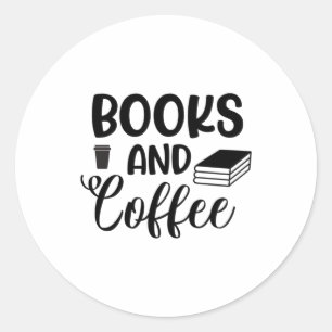 Adesivo Redondo Leitura De Livros De Arte E Café