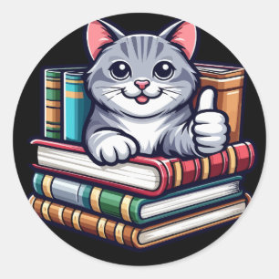Adesivo Redondo leitura de livros escola de catadores