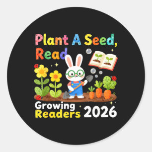 Adesivo Redondo Leitura de Verão 2026 Plante Uma Semente Leia Cres