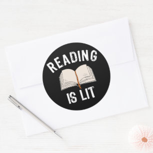 Adesivo Redondo Leitura é Lit - Leitura de livros de literatura -