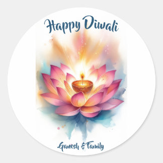 Adesivo Redondo Leitura Elegante Lotus Diwali