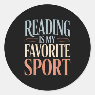 Adesivo Redondo Leitura Engraçada É Meu Livro De Esporte Favorito