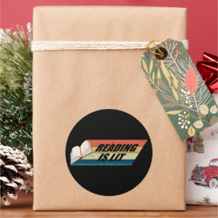 Adesivo Redondo Leitura Está Acesa - Leitura De Livros Vermelhidão