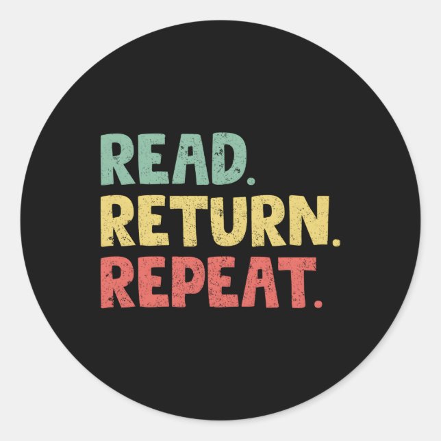 Adesivo Redondo Leitura Retorno Repetir Trabalhador da Biblioteca (Frente)