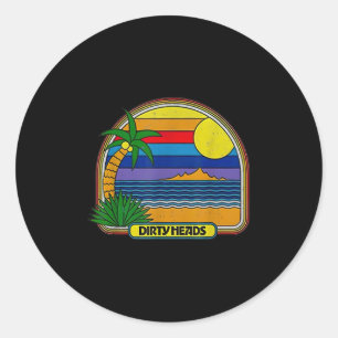 Adesivo Redondo Leitura Retro de Cabeças Sujas