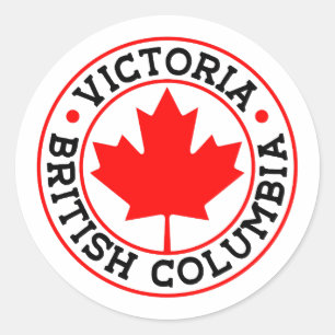 Adesivo Redondo Lembrança Canadense de Vitória Colúmbia Britânica