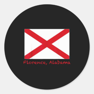 Adesivo Redondo Lembrança da Bandeira do Estado de Florence Alabam