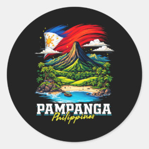 Adesivo Redondo Lembrança da Bandeira Filipina Pampanga Filipinas