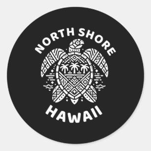 Adesivo Redondo Lembrança da Costa Norte de Oahu Havaí Havaiano Su