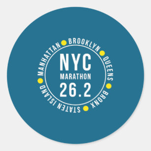 Adesivo Redondo Lembrança da Maratona de Nova York NYC Corredor _1