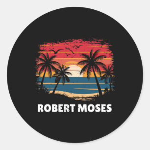 Adesivo Redondo Lembrança da palmeira do surfista Robert Moses