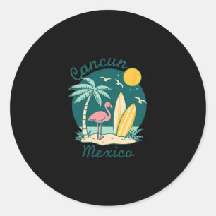 Adesivo Redondo Lembrança de Cancun México Família Correspondência