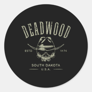 Adesivo Redondo Lembrança de Deadwood Dakota do Sul EUA com Design