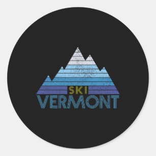 Adesivo Redondo Lembrança de Esqui em Vermont Esportes de Montanha