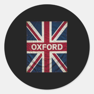 Adesivo Redondo Lembrança de Férias de Oxford Inglaterra Grã-Breta