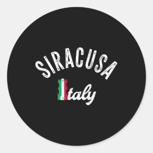 Adesivo Redondo Lembrança de Férias Siracusa Sicília - Retro Sirac