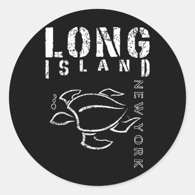 Adesivo Redondo Lembrança de Long Island Nova York (Frente)