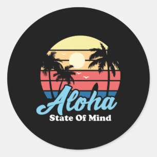 Adesivo Redondo Lembrança de surfe Havaiano da praia de Aloha Hava