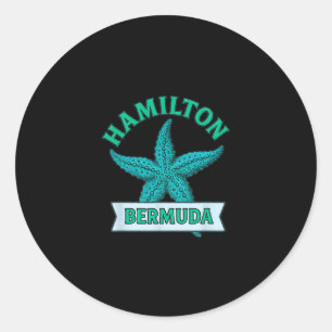 Adesivo Redondo Lembrança de Viagem Férias Hamilton Bermuda Estrel