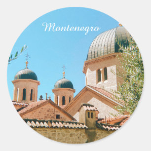 Adesivo Redondo lembrança de viagem Kotor, Montenegro