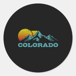 Adesivo Redondo Lembrança Vintage do Colorado