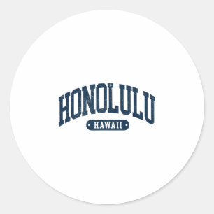 Adesivo Redondo Lembrança Vintage Honolulu Havaí Oahu Masculino Fe