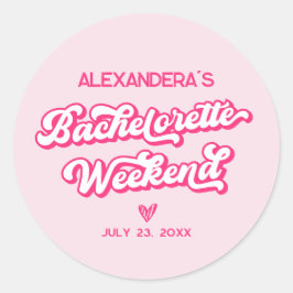 Adesivo Redondo Lembrancinha de Despedida de Solteira Cowgirl Rosa