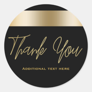 Adesivo Redondo Lembrancinha de jantar elegante preto e dourado
