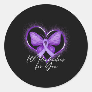 Adesivo Redondo Lembrar-me-ei da Consciência do Mal de Alzheimer R